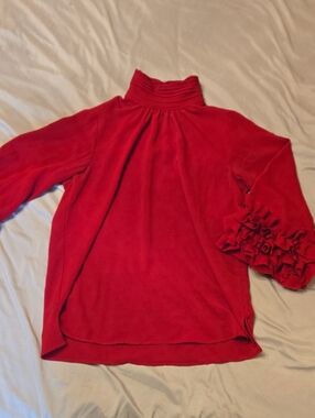 Vince Camuto Red Blouse with Mock Neck